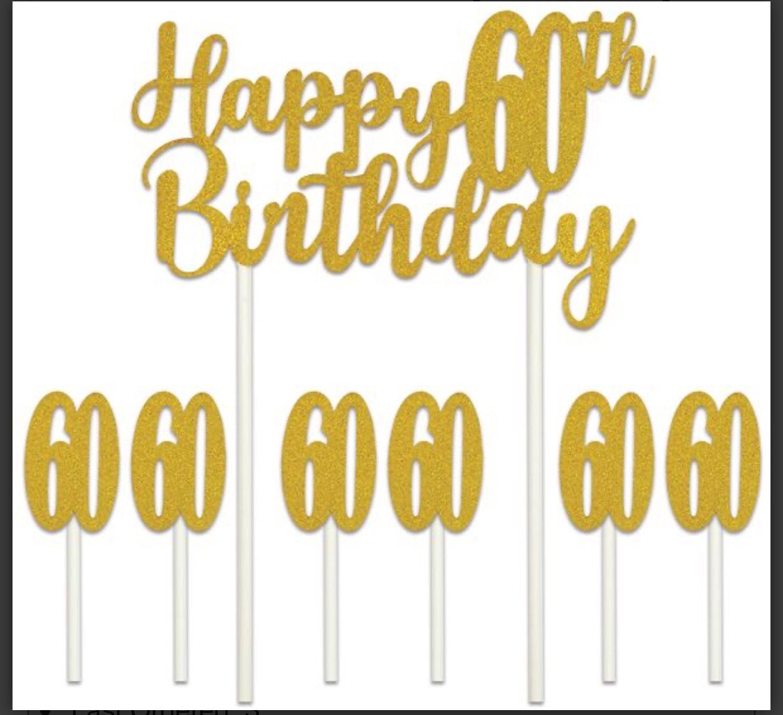 Happy 60th Cake Topper