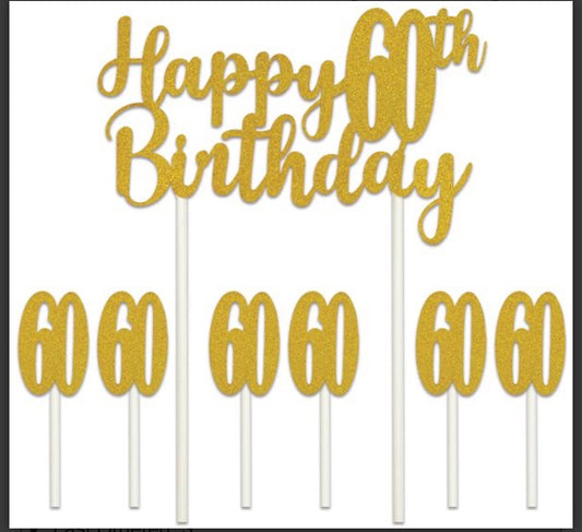 Happy 60th Cake Topper