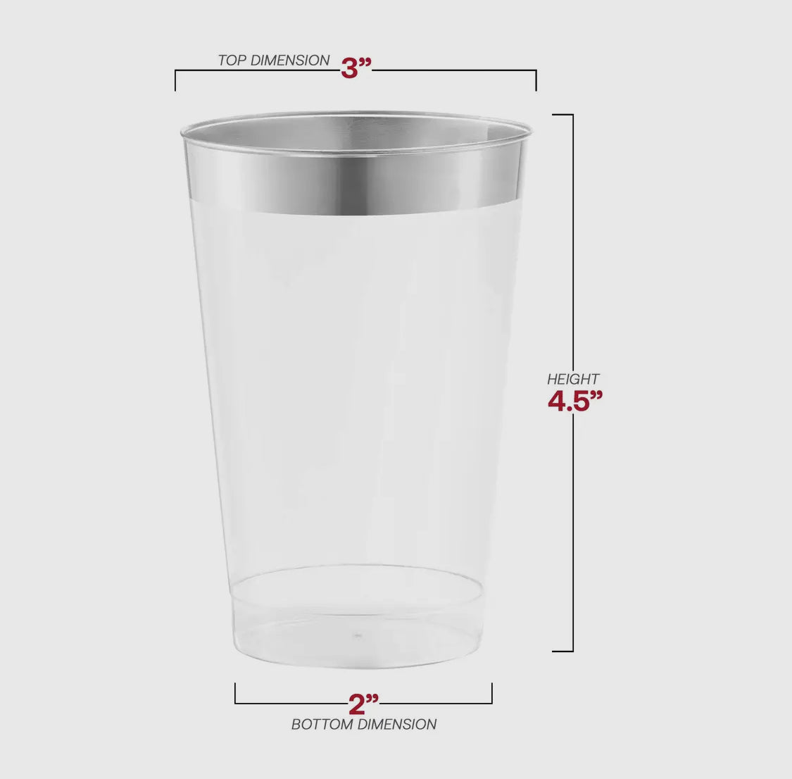 10 once Silver Rim Tumbler cup