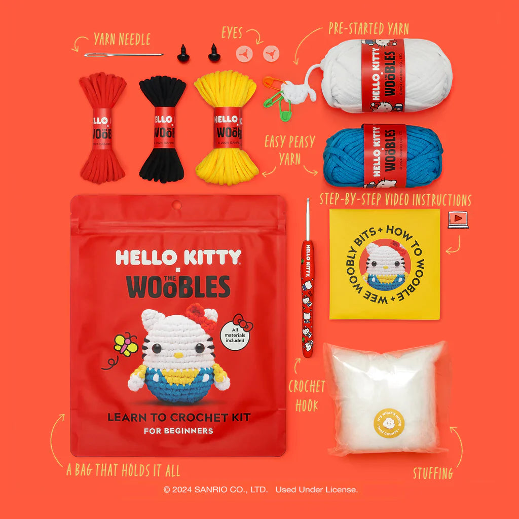 The Woobles Learn To Crochet Kit - Hello Kitty