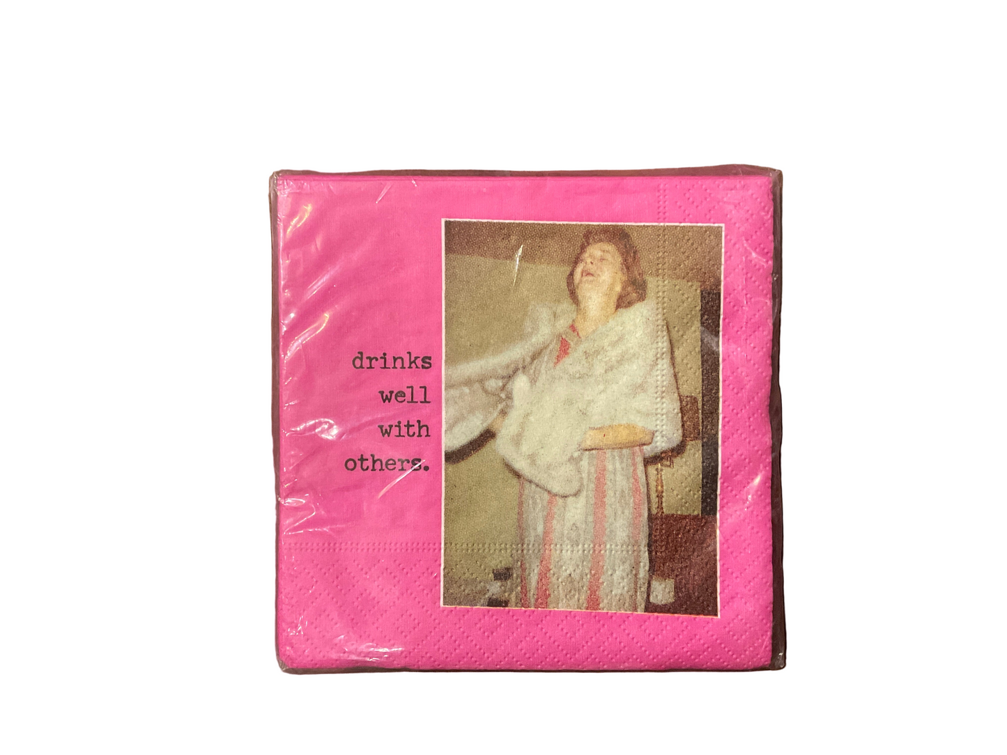 DRINK WELL WITH OTHERS COCKTAIL NAPKIN
