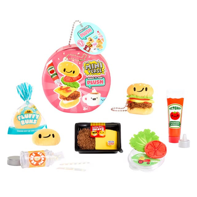 MGA’s Miniverse Make It Mini Plush Mystery Blind Pack, DIY Food-Themed Plush Collectible Craft Kit, Ages 8+