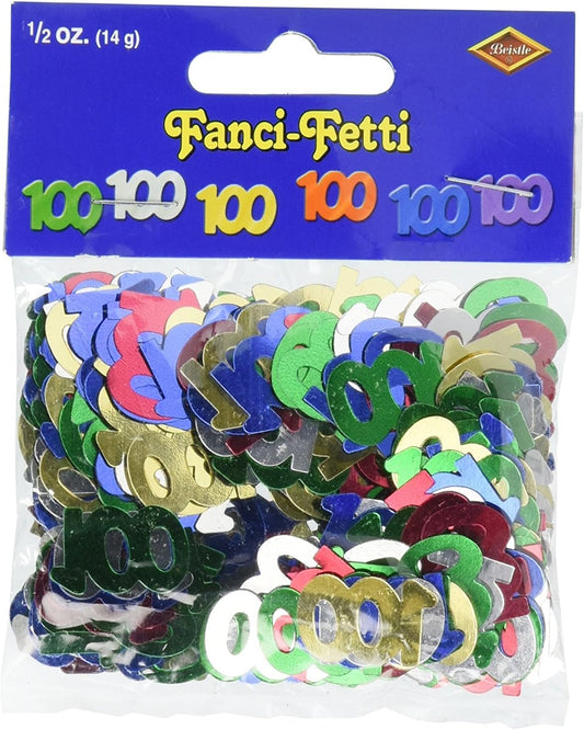 100th birthday colourful confetti