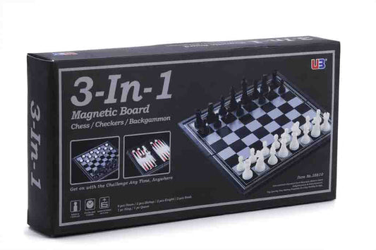 3-in-1 Chess/Checkers/Backgammon Set