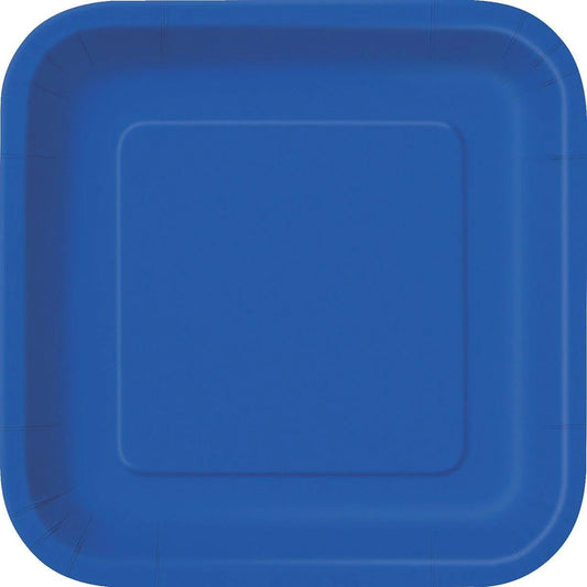 Royal Blue Square Plate 9 in
