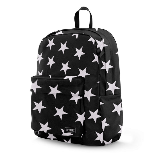 Top Trenz - white star canvas backpack