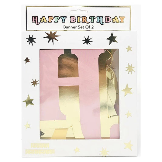 Pastel Birthday Banner (set of two)