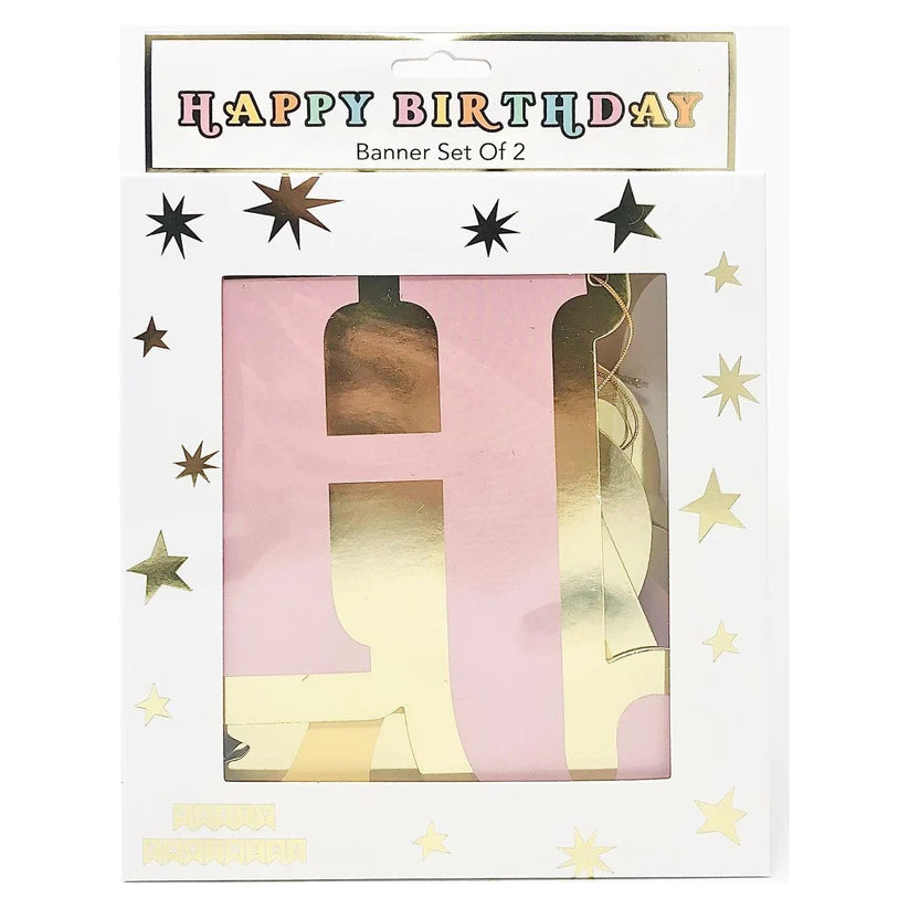 Pastel Birthday Banner (set of two)