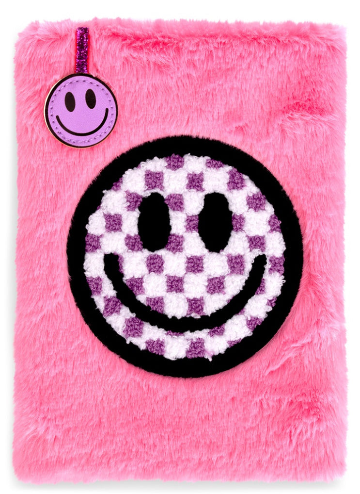 Iscream fuzzy smiley notebook