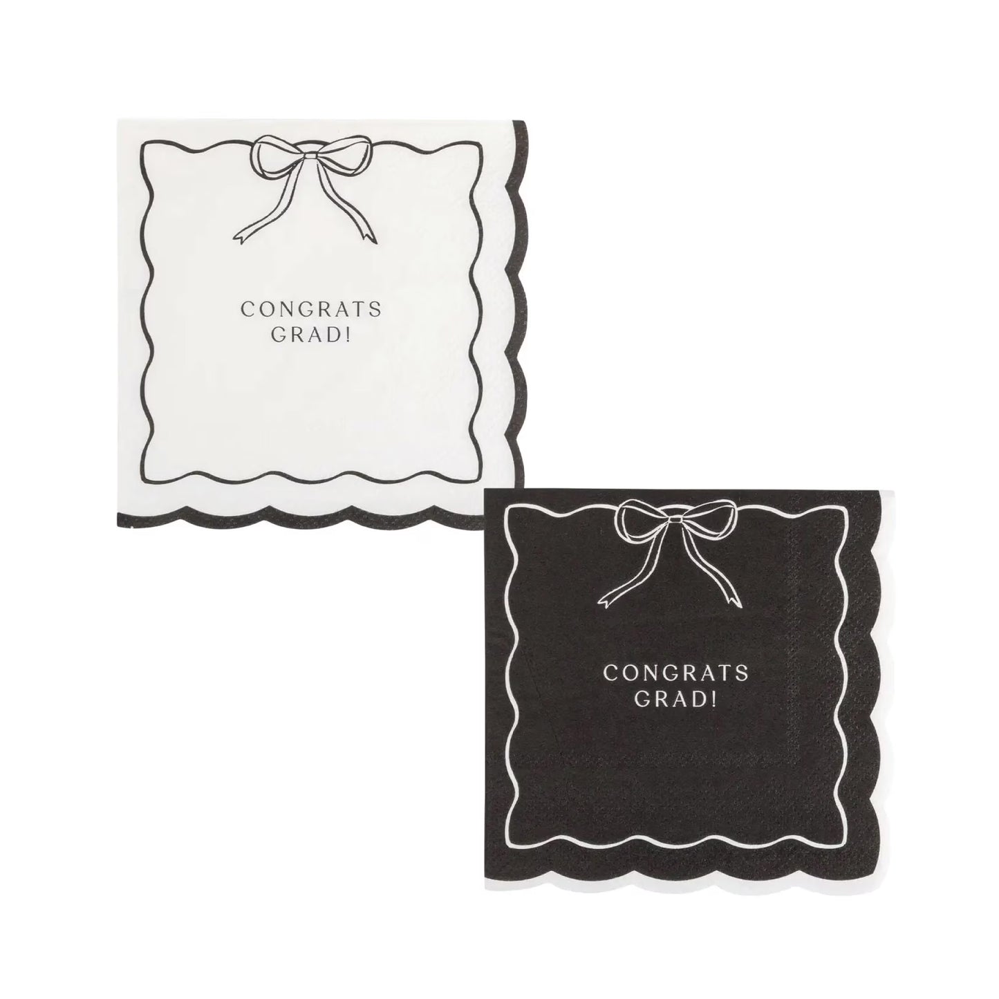 Bow congrats grad cocktail napkin