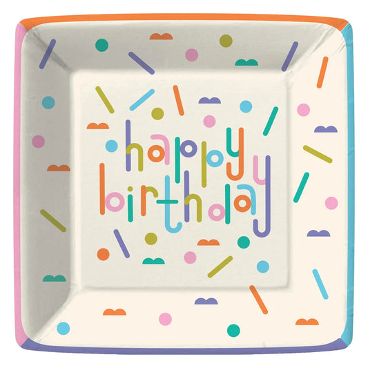 Happy birthday confetti Paper Plates