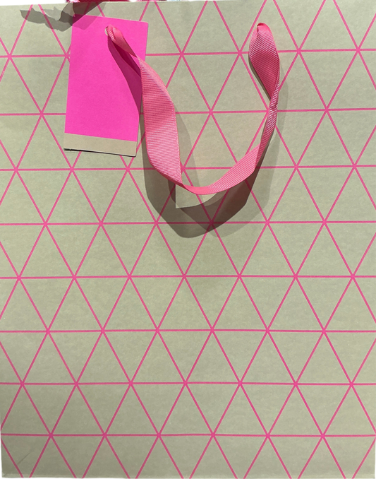 Medium triangle pink gift bag