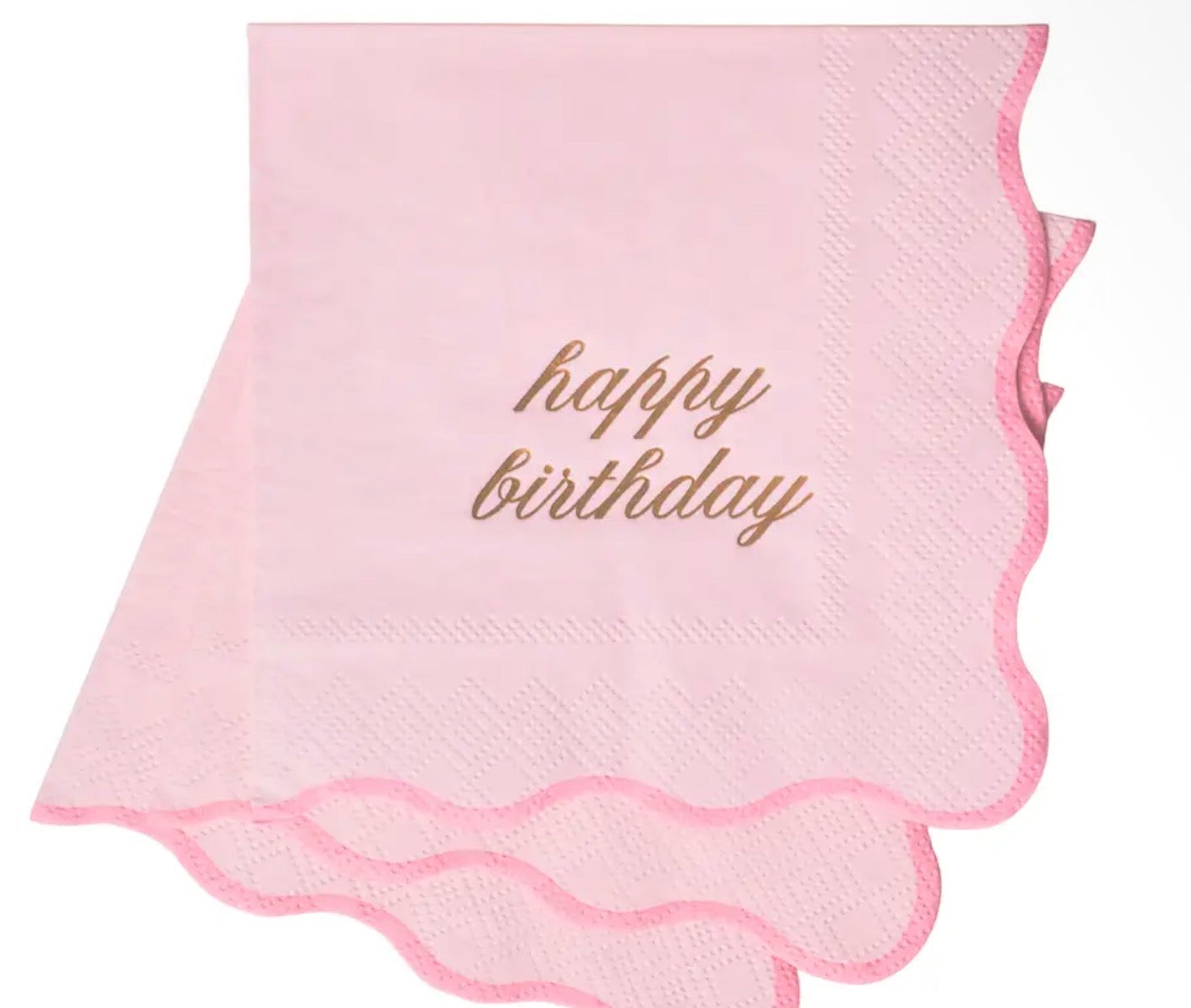 Happy Birthday Cocktail Napkins - Pink & Gold