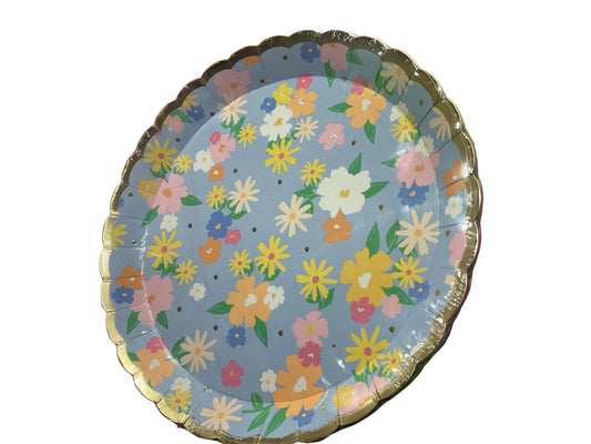 Spring garden dessert paper plate