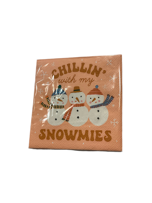 Chillin with my snowmies cocktail napkins