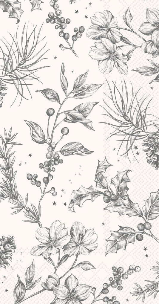 GUEST NAPKINS/ELODIE cream black