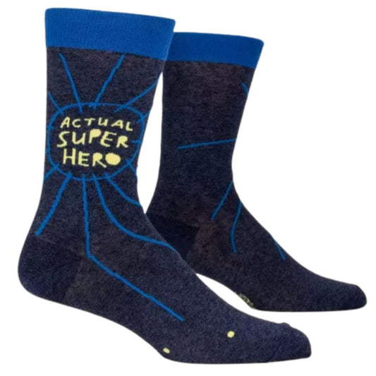 Blue Q Mens Actual Super Hero Socks