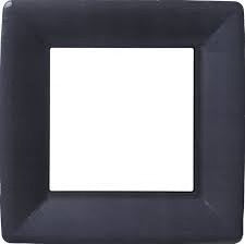 Linen Black Dinner Plates 10in