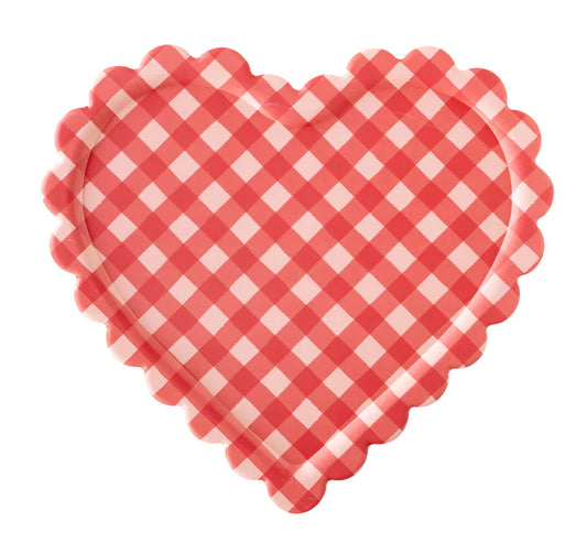 Gingham Heart Dinner Plate