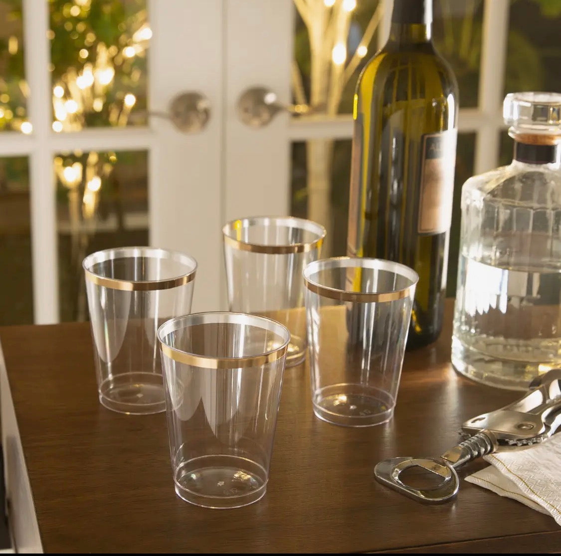 12 oz Tumbler with gold rim
