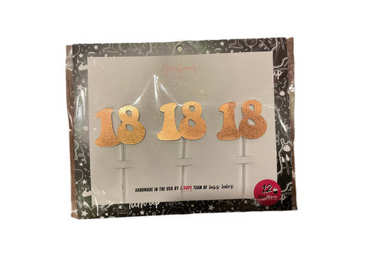 18 birthday treat toppers