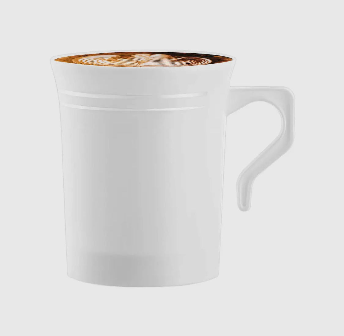 8 once white with Silver trim Coffee cup