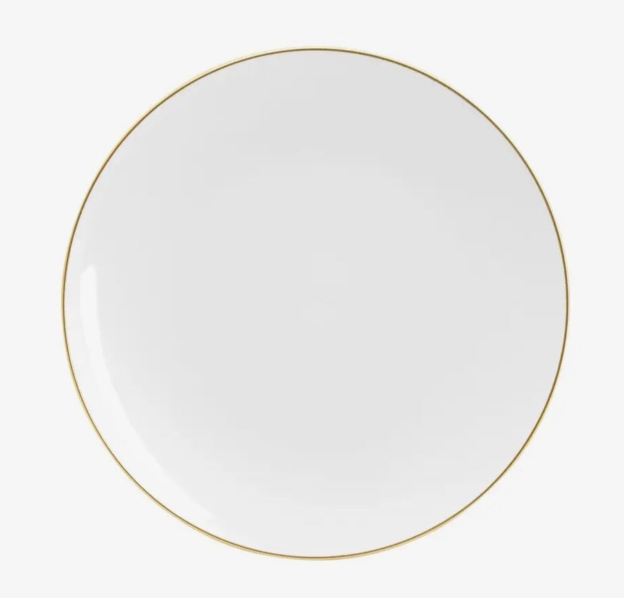 Round white and gold plates 8inch