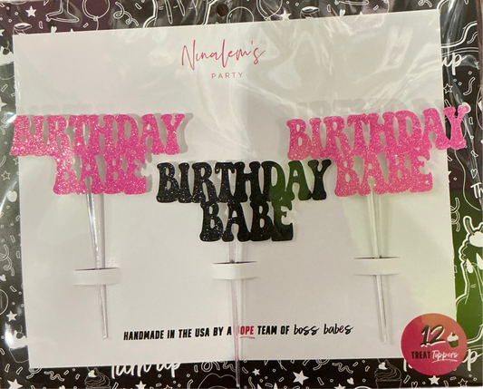 Birthday babe cake topper
