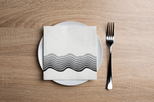 Ombré Wave Black Cocktail Napkin