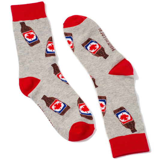 Canadian Beer Bottle Mens Socks