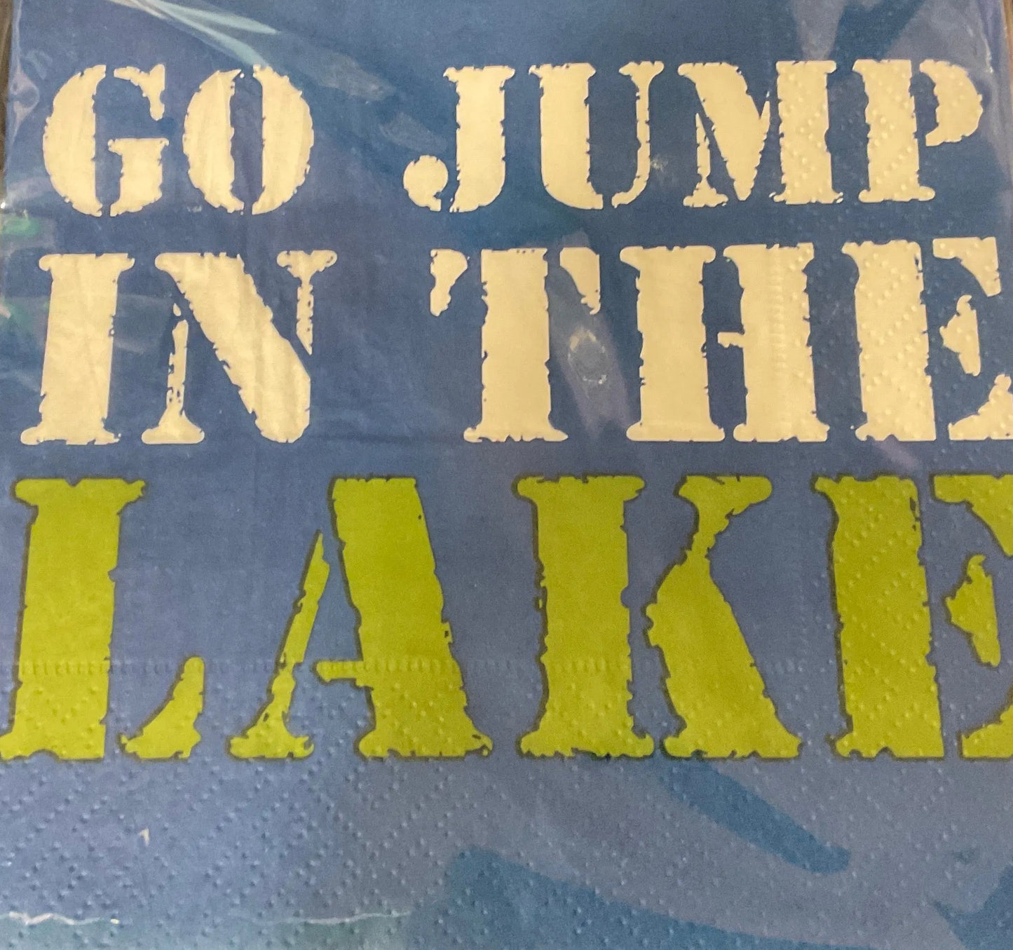 GO JUMP IN THE LAKE COCKTAIL NAPKIN