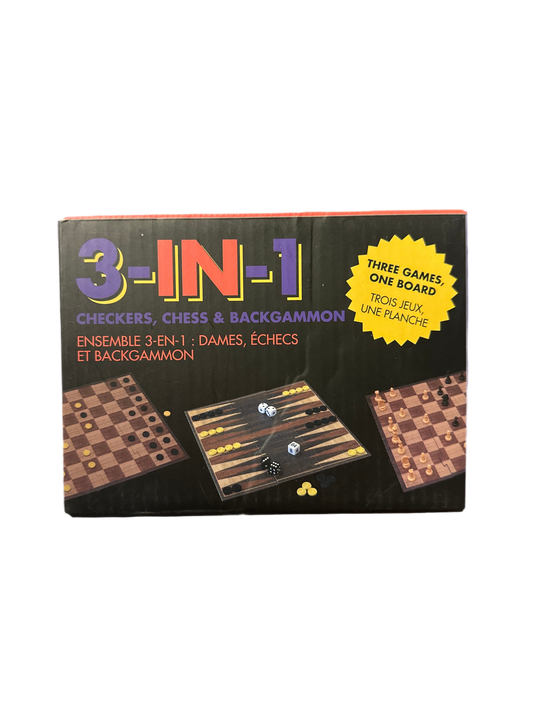3 in 1 - Chess, Checkers and Backgammon