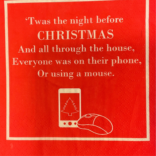 NIGHT BEFORE CHRISTMAS COCKTAIL NAPKIN