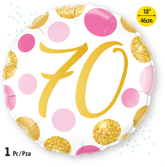 70 Pink and Gold Foil Balloon
