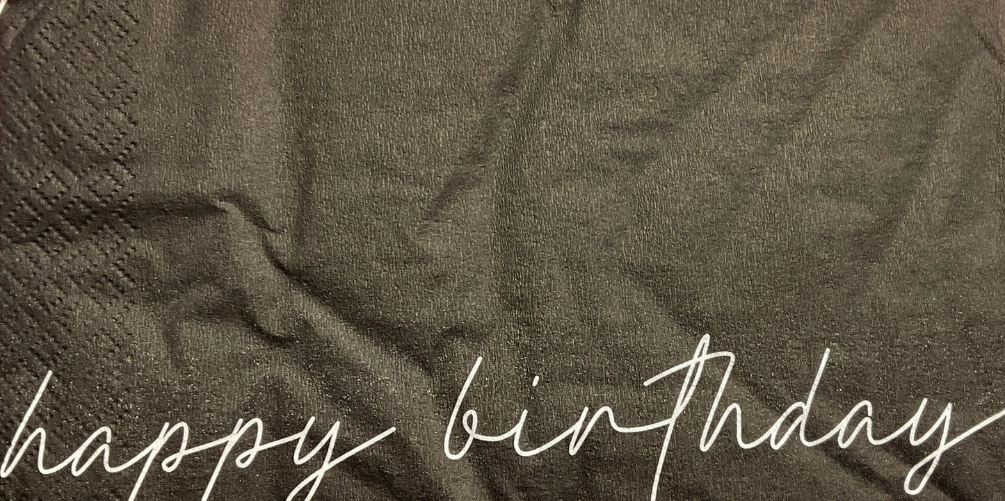 Script happy birthday guest towel napkin
