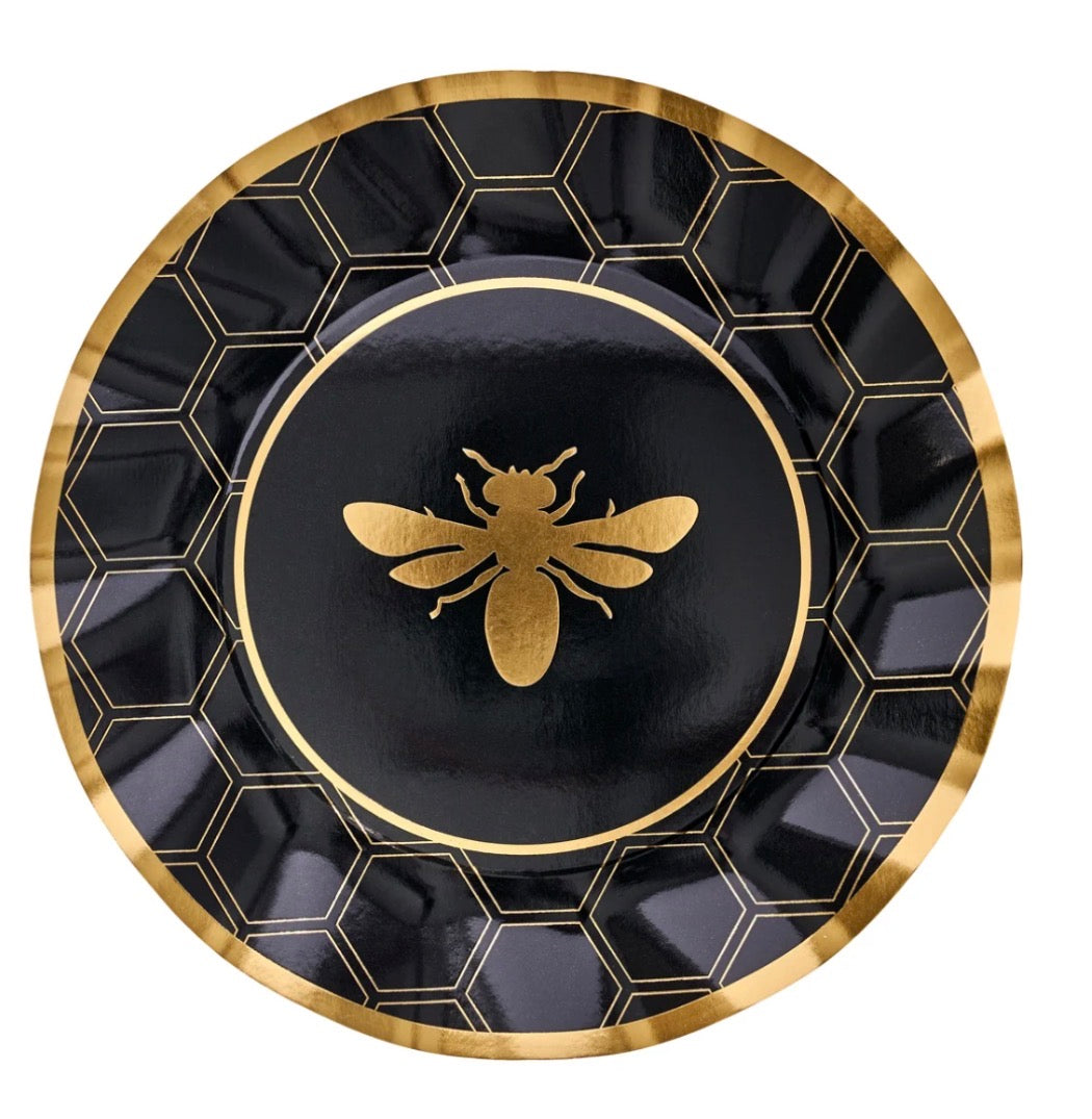 Honeybee black Dinner Plates/8pk