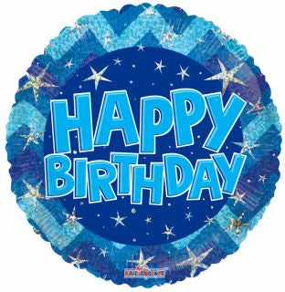 Blue Happy Birthday Mylar Balloon