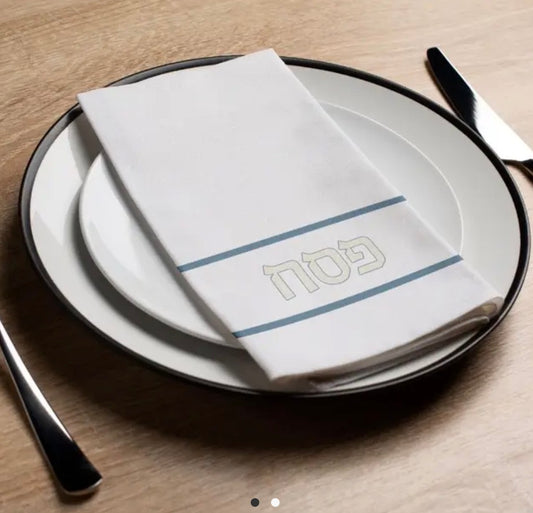 Dusty blue Pesach guest towel