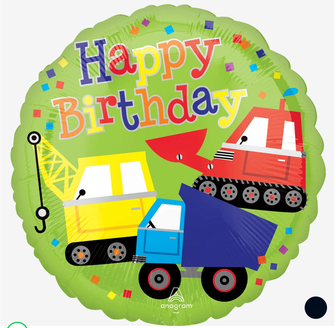 Happy Birthday Trucks Foil Balloon
