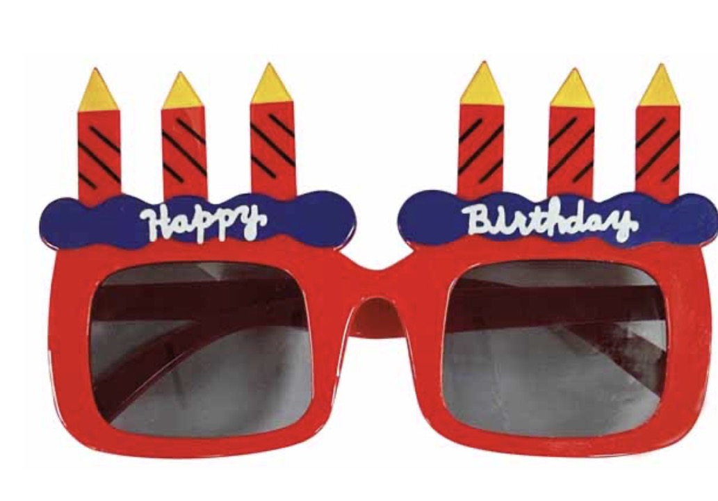 Happy birthday glasses with candles