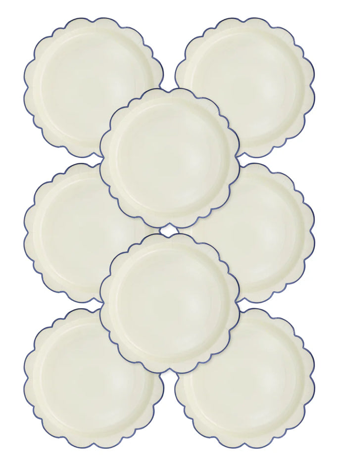 Blue Scalloped-Edge Plate