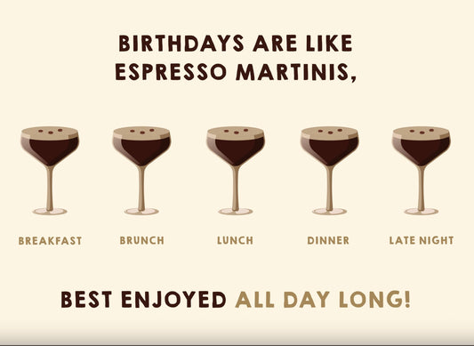 Expresso Martinis birthday card