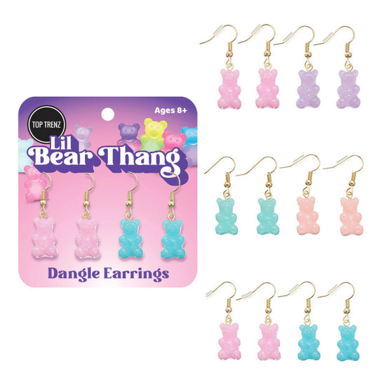 Top Trenz Bear Dangle Earrings