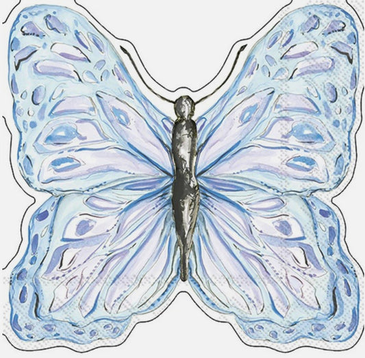 Botanical Butterfly Blue Napkin