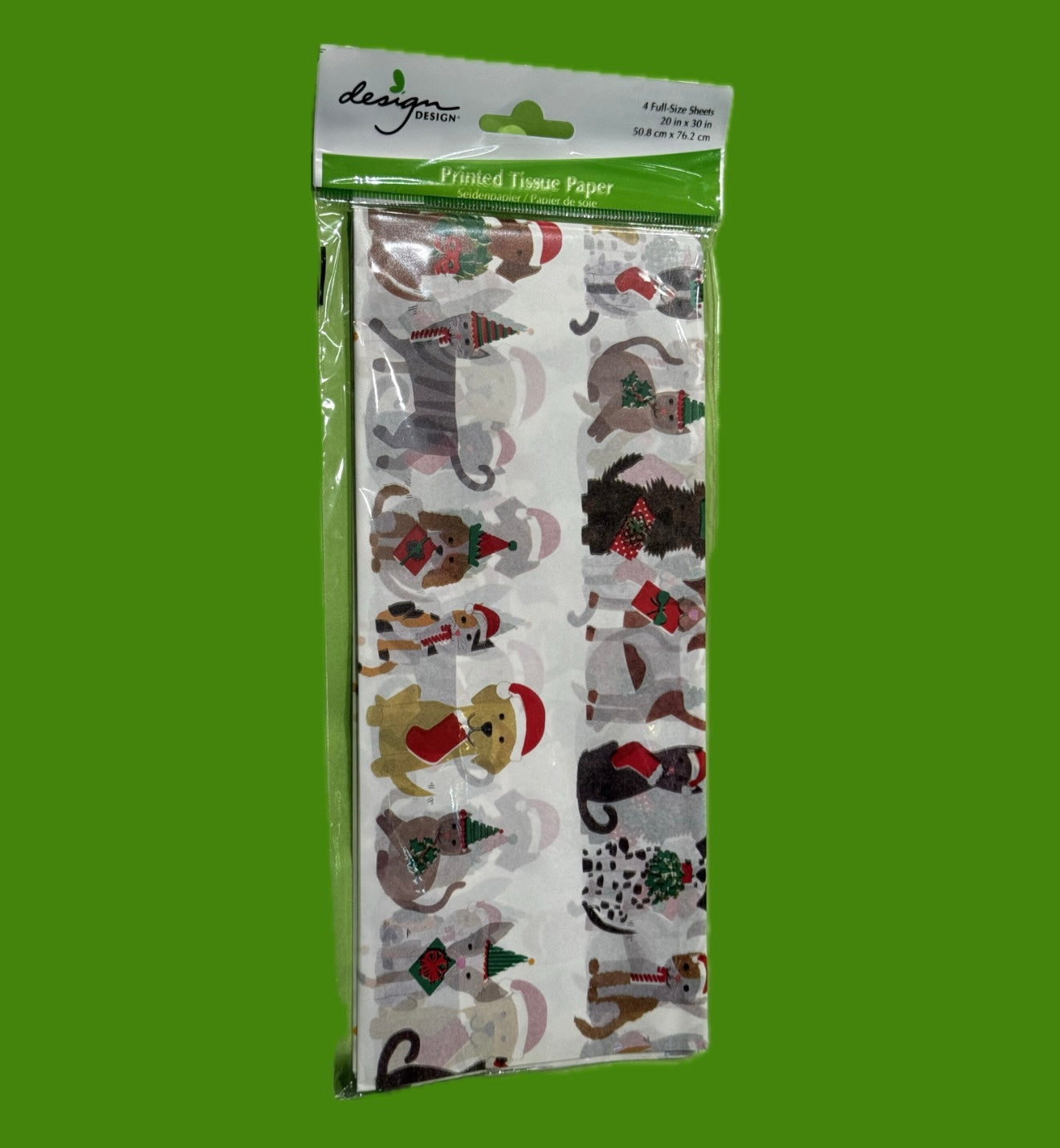 Christmas puppies - printed tissue paper