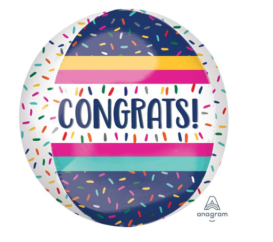 Congrats Sprinkle Orb Balloon