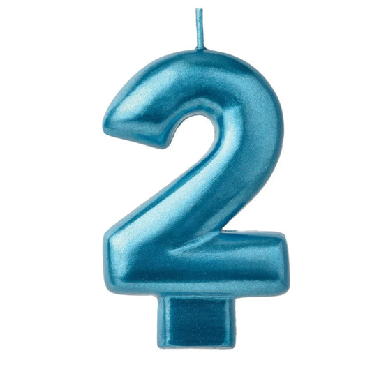 Striking blue number candle