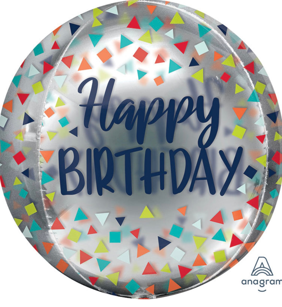 15" Happy Birthday Celebrate Orbz Clear Foil Balloon