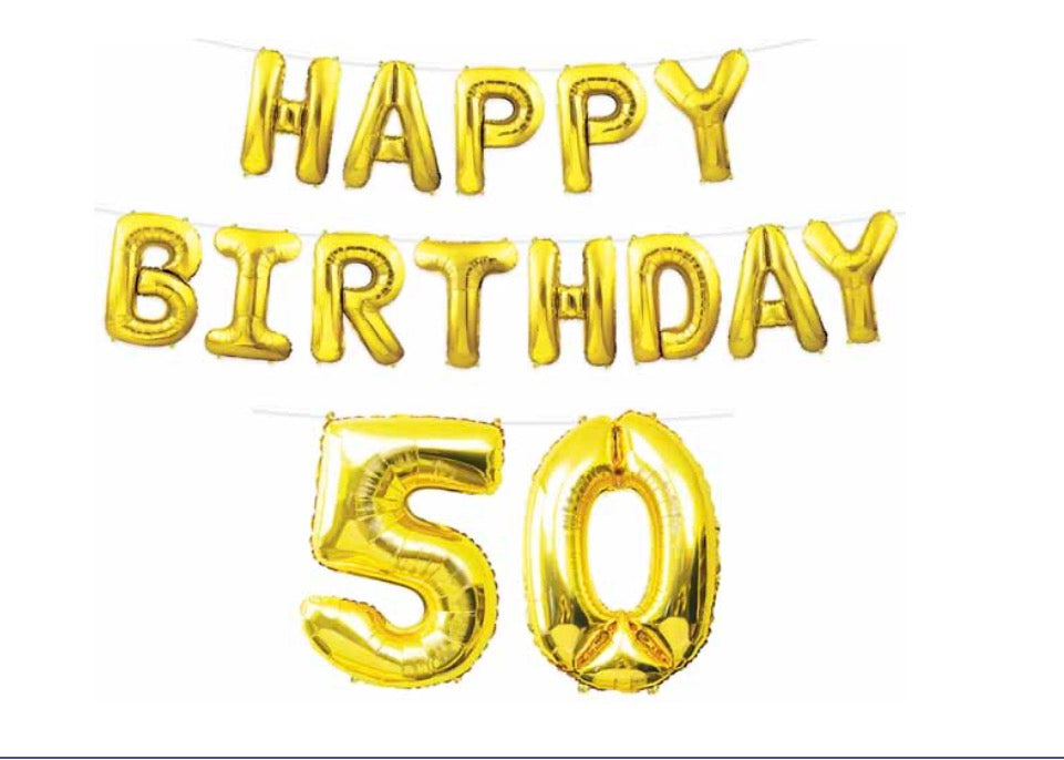 HAPPY BIRTHDAY 50 BALLOON STREAMER
