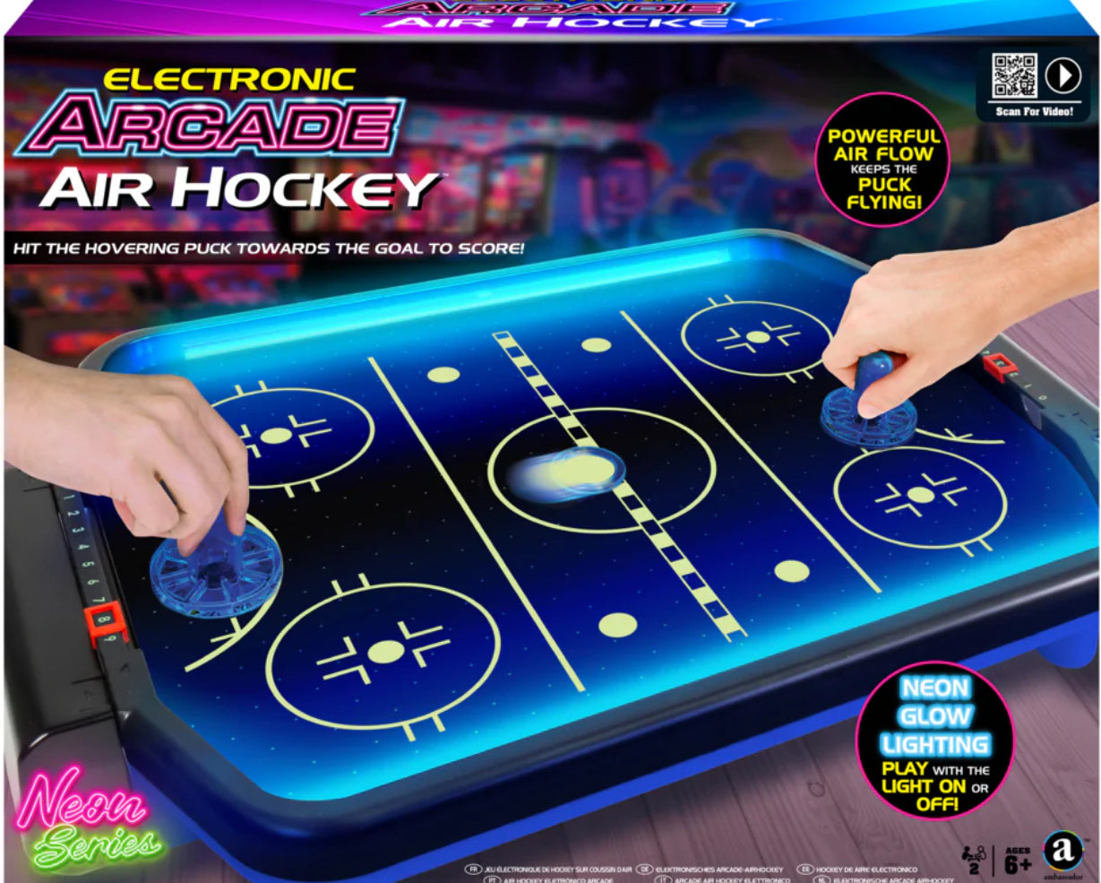 Merchant Ambassador Electronic Arcade Air Hockey (Neon Series)